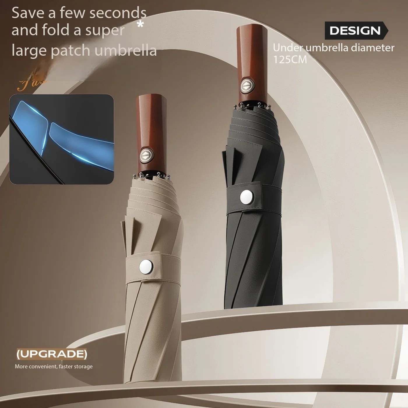 Auto Open Close Windproof Extra Large Folding Umbrella with Memory Patch, Non-telescopic Automatic,Wholesale & Customization