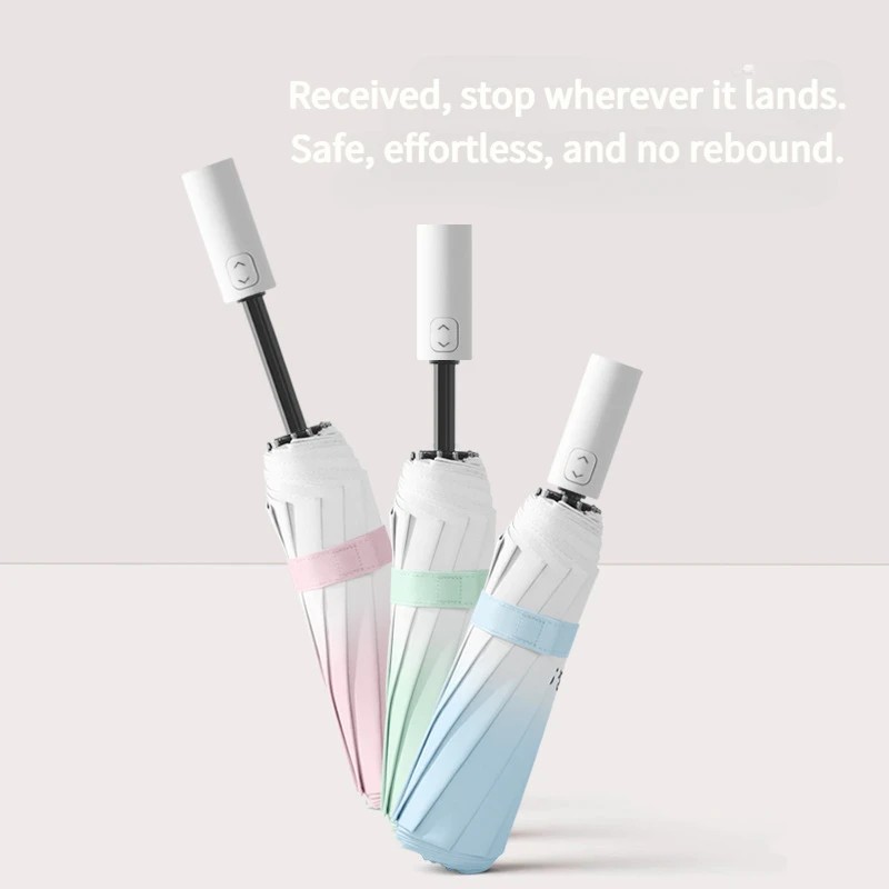 10 Rib Automatic Folding Umbrella All in One for Sunny and Rainy Days UV Resistant Sunshade Available for Bulk Wholesale