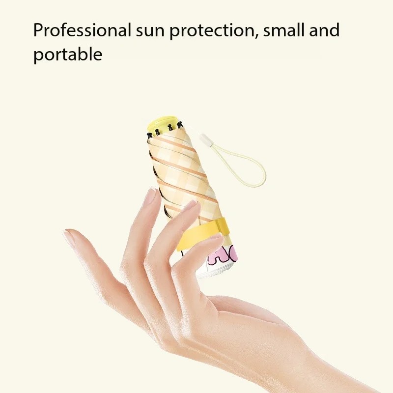 Telescopic Handle ultra Light Mini Umbrella Rain and Rain Dual Use Vinyl Sunscreen UV Folding Women Custom Parasol