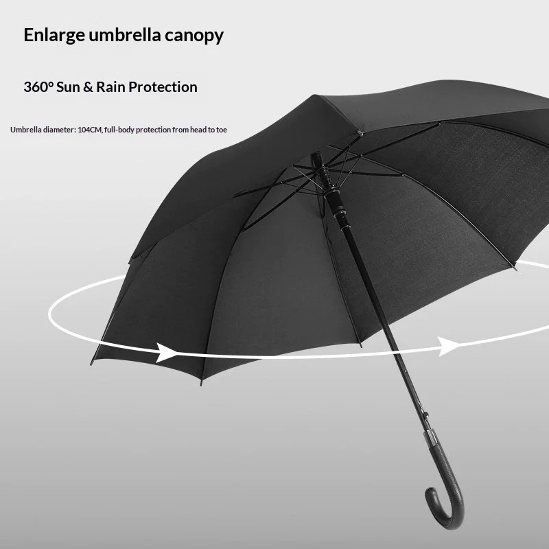 Golf Umbrella Straight Rod Semi Automatic Long Handle Plus Size Double Anti-Wind Gift Advertising Custom Logo UPF40+ 190T