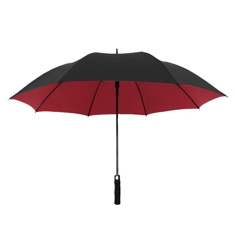 Custom Logo Golf Umbrella Dual-use Rain & Sunny Double Layer Extra Thick Reinforced Long Handle 8 Ribs Strong Windproof