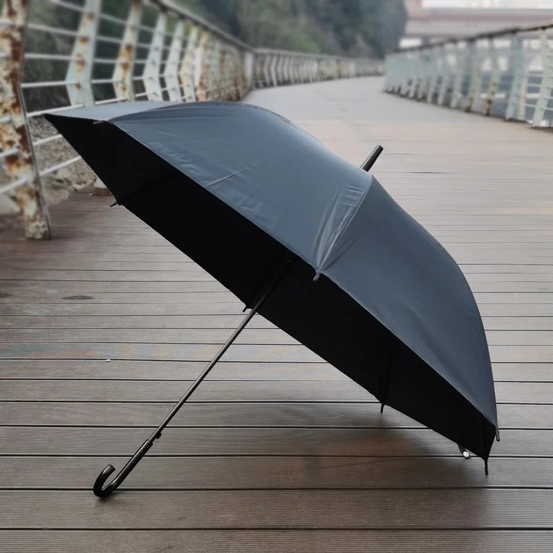 Eco Friendly PVC Semi Automatic Advertising Umbrella with Printed Logo UV Protection Long Straight Handle Colors for Gifts