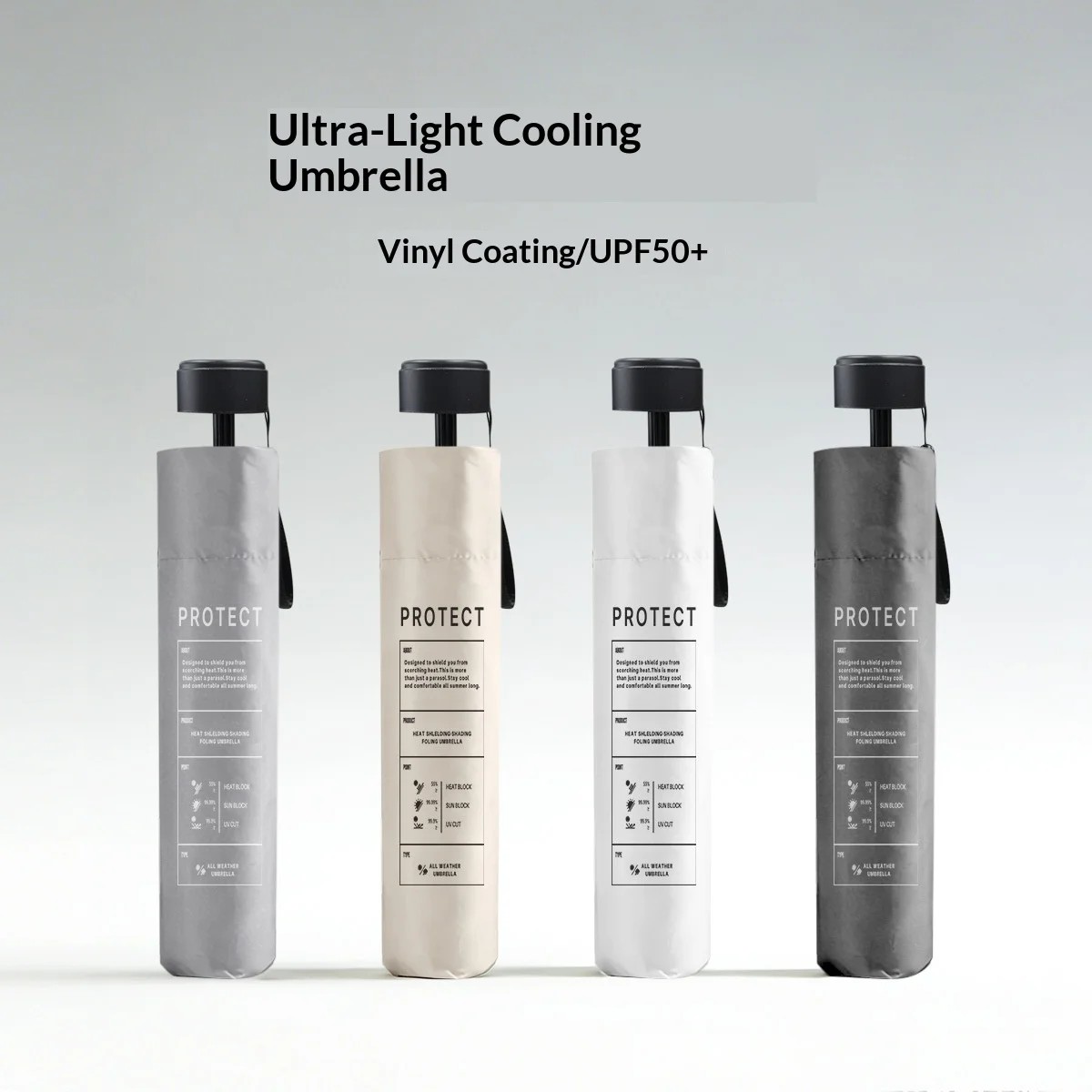 Rain Sun Dual-use Manual Umbrella Ultra-light Compact Portable Sunshade Ultra-strong Sunscreen UV-proof Women's Cooling 6 Ribs