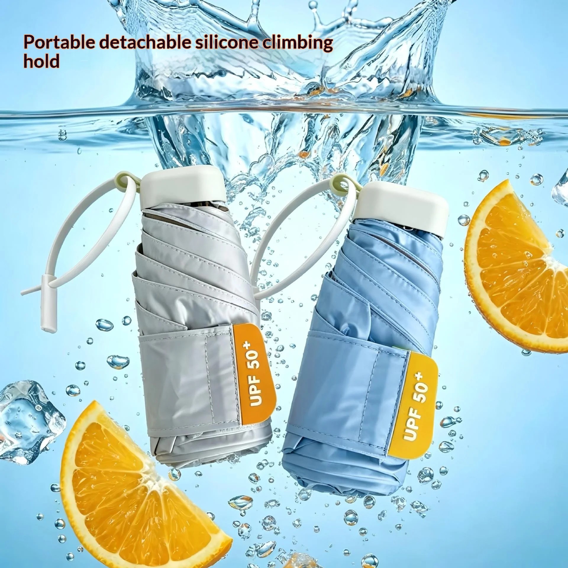 5 Fold  Manual Hand Opened Women's UV Proof Sun Umbrella with Modern Design All Weather Folding & Sunscreen Protection