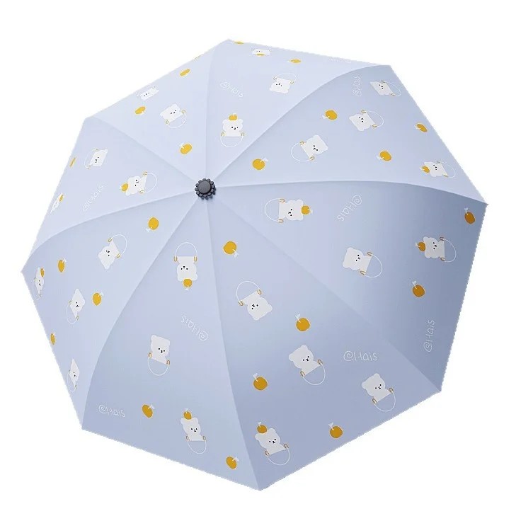 Children's Manual Thickened Sturdy Durable Windproof Sun Proof Large Size Cartoon Design Iron Ribs Primary School Students Go
