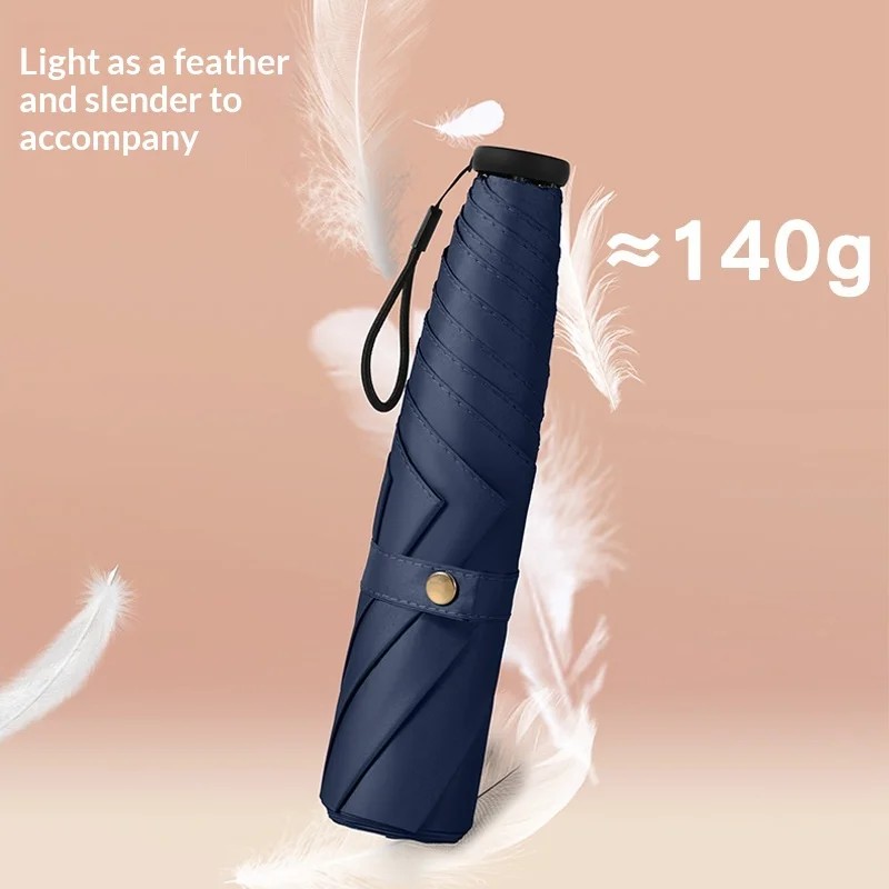 Feather Ultra-Light Black-Coated Pencil Umbrella UV Protection Customizable Logo for Business Gifts-Children Adults Use