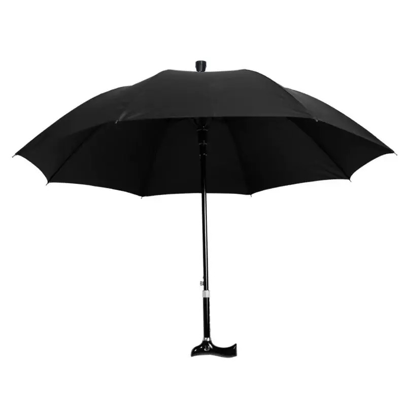 Multifunctional Cane Umbrella, Elderly Walking Stick, Anti-slip Solid Color Long-handle Umbrella & Trekking Pole