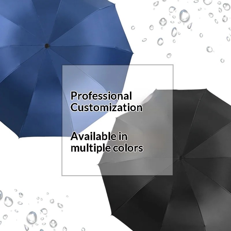 Wholesale Custom Logo Pattern Double Person 10 Bone Business Manual Folding Umbrella with UV Protection Custom Gift Printing