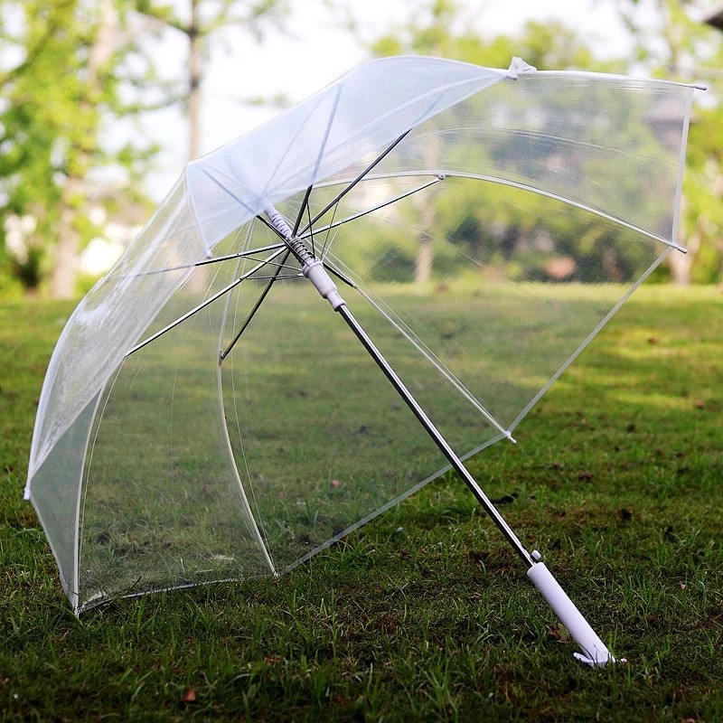 Transparent Umbrella Extra Large Strong Windproof Free Shipping Folding Long Handle Women's Simple New Chinese Style