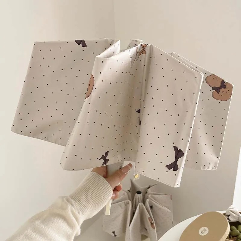 Ins Style Cute Folding Umbrella Fully Automatic High Aesthetic Sun Protection UV Protection Portable Compact Sun Umbrella