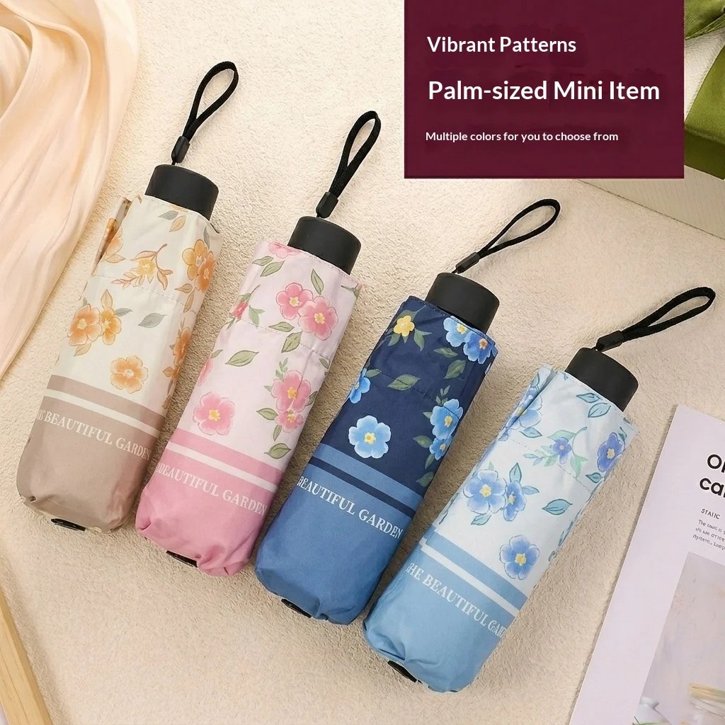 Compact Collision Cloth Manual Capsule Umbrella Sun Uv protection Dual-use for Sun Rain Outdoor Women's Umbrella Wholesale