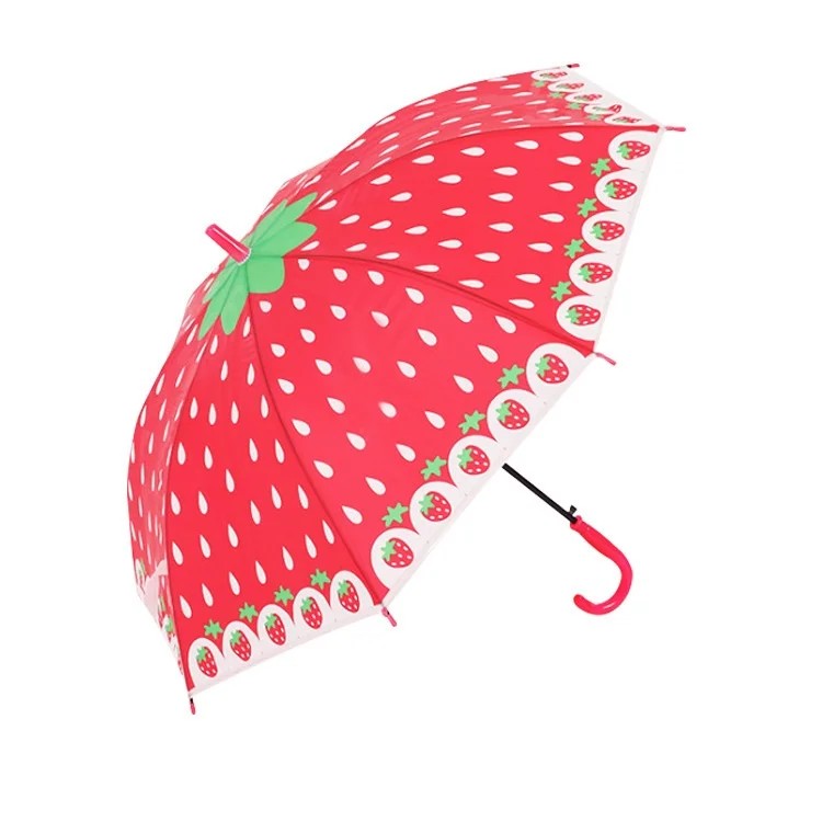 Children's Cartoon Fruit Transparent Automatic Umbrellas for Primary School Students Kindergarten Umbrella