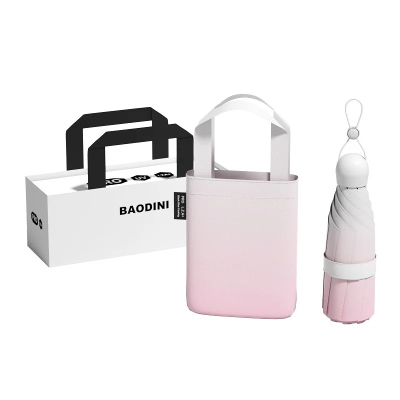 24 Bone Mini Sunshade Umbrella Gradient Capsule Sun Umbrella Women UV protection Aluminum Alloy Compact Portable Business Gifts