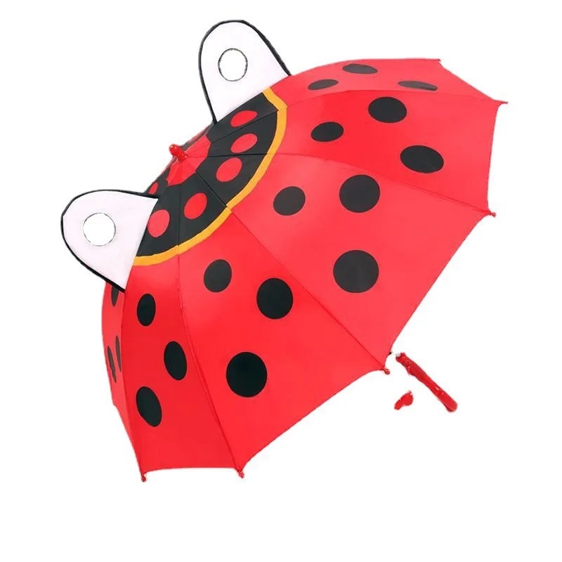 Hot Sales Popular Semi-Automatic Hanging Polyester Straight Umbrella for Children Cartoon Design Kids Cheap Rainy Back to School