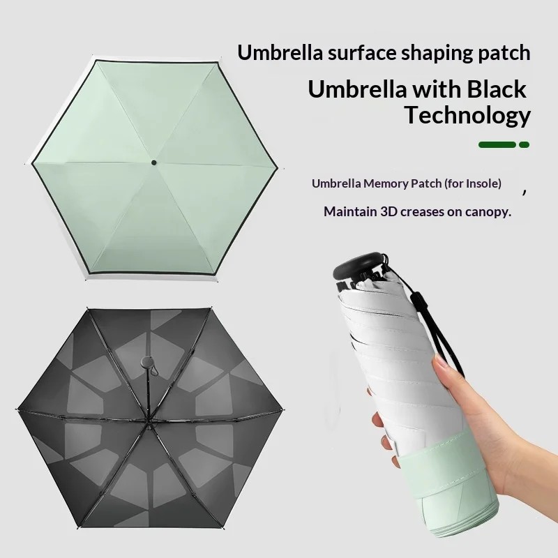Memory-Foam Manual Umbrella Foldable Easy Close Sun Protection Compact Portable Ultra-Light UV Protection Business Gift