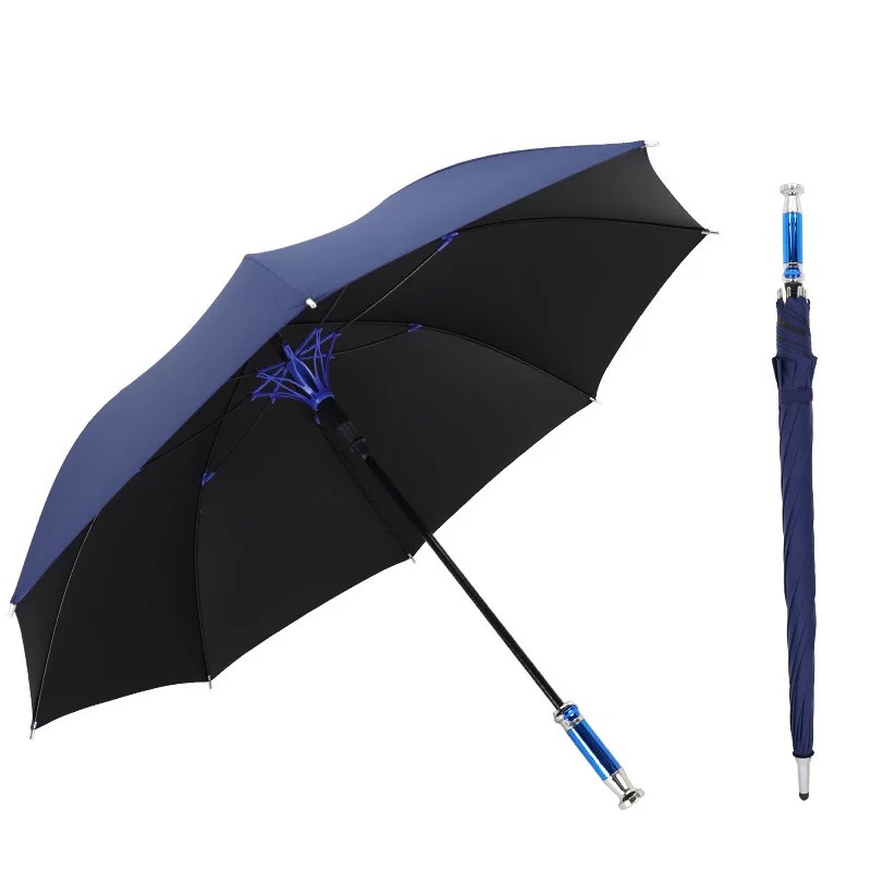 Modern Sword 8K Panels Long Handle Automatic Open Travel Straight Business Gift Sunny & Rainy Use Umbrella
