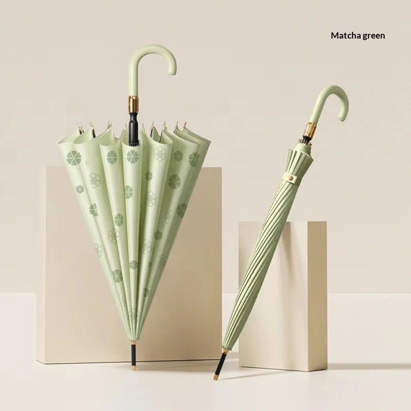 16-bone Umbrella Blooms Wet Long-handled Straight Pole Large Size Wind-resistant UV protection Collision Cloth Business Gift