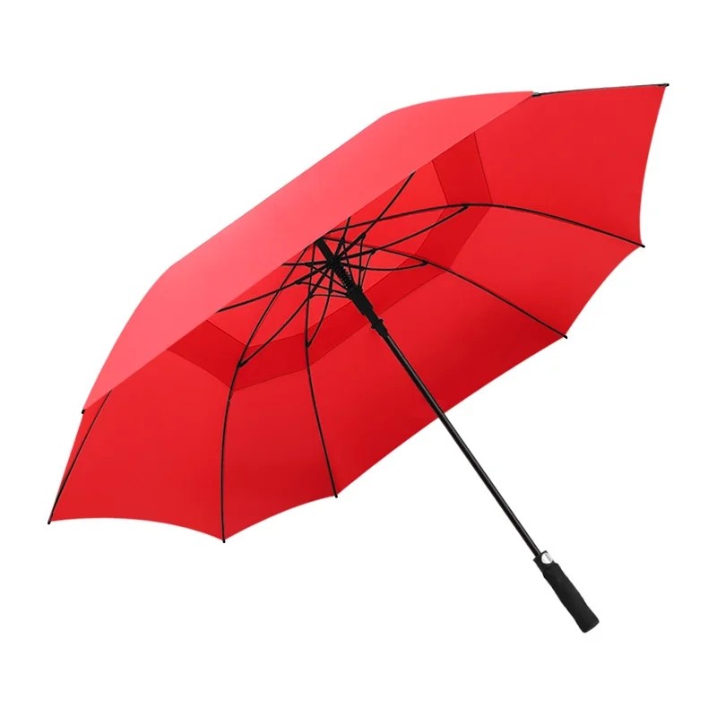 Square Double Layer Golf Umbrella Long Handle Business Adult Windproof Automatic Advertising Custom Logo 8 Ribs Wholesale