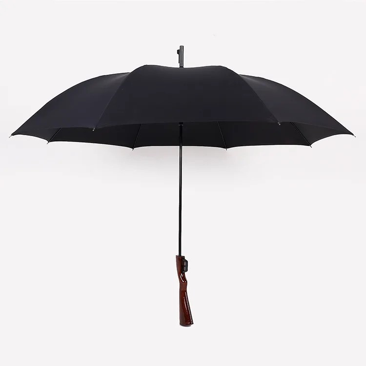 Factory Direct Sale Straight Rod Automatic Combining Classic and Creative Design Rifle Shaped Umbrella for Sun and Rain