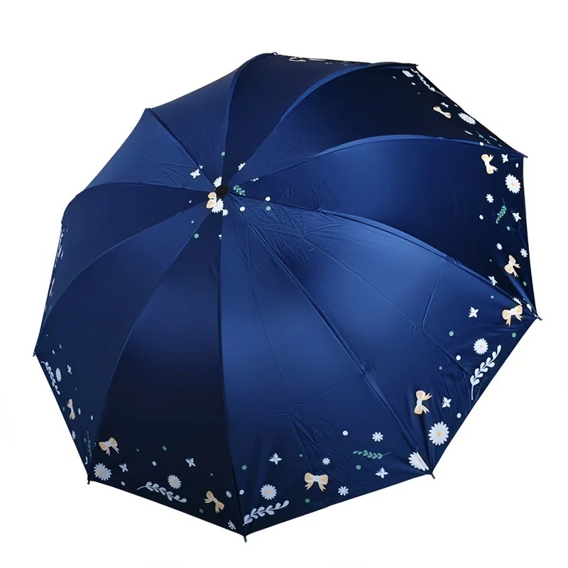 Manual Large Folding Umbrella for Female Students Dual Use for School Sun and Rain Umbrella Sun Protection and Shade Umbrella
