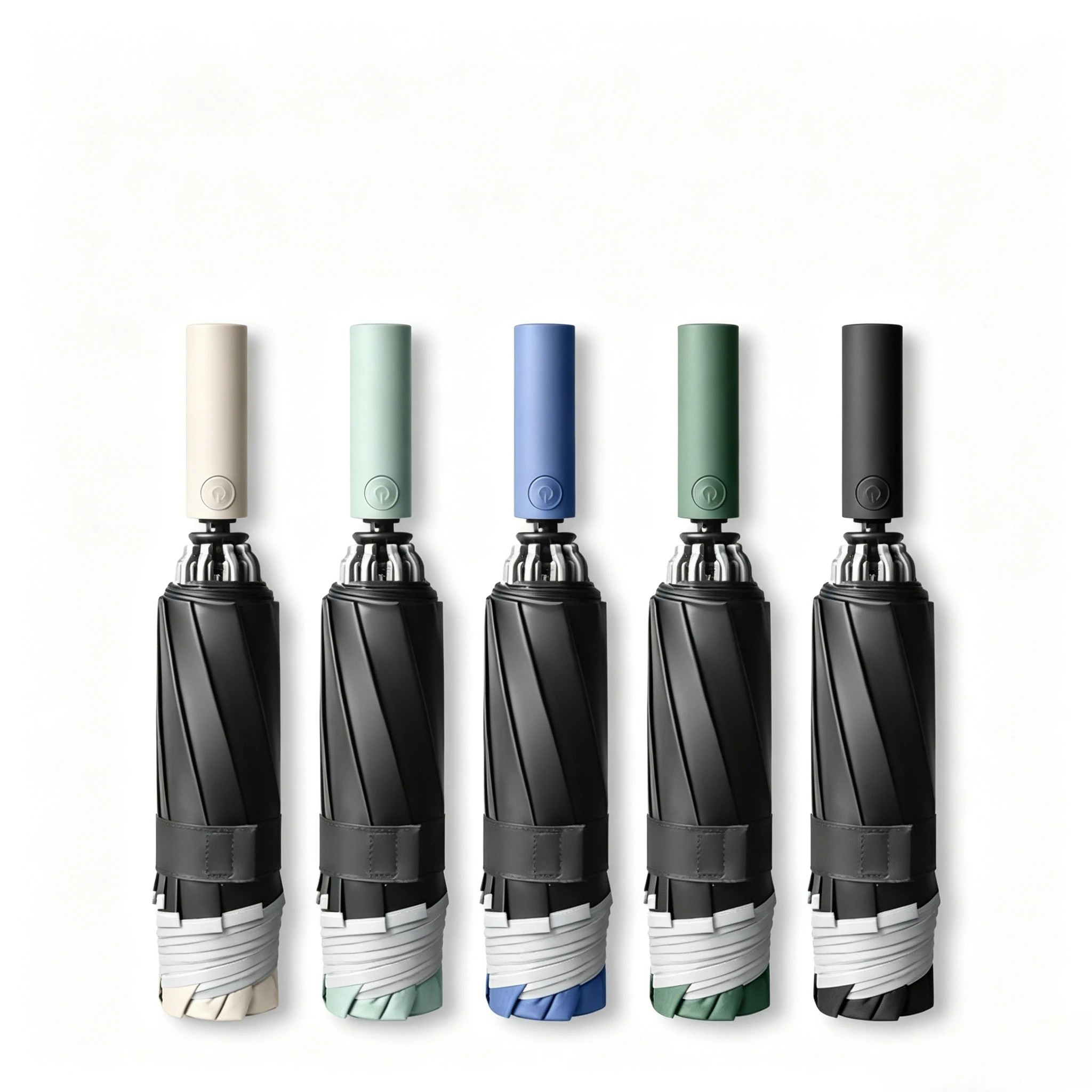 Wholesale Extra Large 10Rib Reverse Automatic 3 Fold Business Sun Umbrella Reflective Strip Black Glue Umbrella Custom LOGO