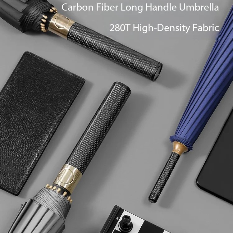 Ultra Light True Full Carbon Fiber Umbrella High-end Business Men's Golf Umbrella Anti Wind Long Handle Reinforced Thickened
