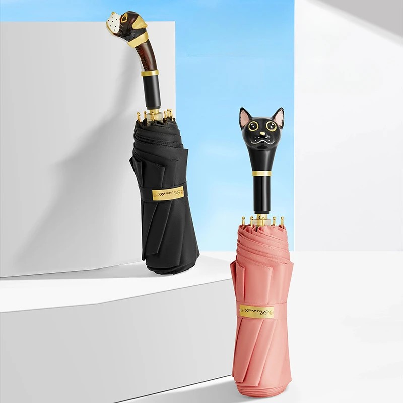 Couple Gift Umbrella Coffee Dog Cute Cat Sun Umbrella Dual-use for Sun and Rain UV Protection High End Umbrella