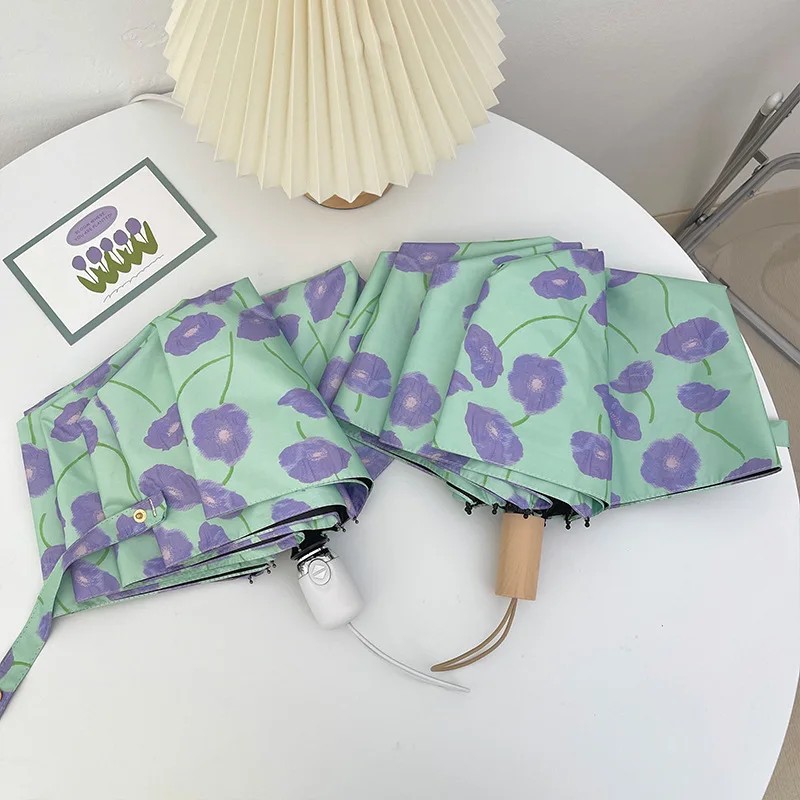 Embrace Summer INS Umbrella Sun Protection Parasol Automatic Windproof Folding Umbrella Portable Umbrella Rainy Season Products