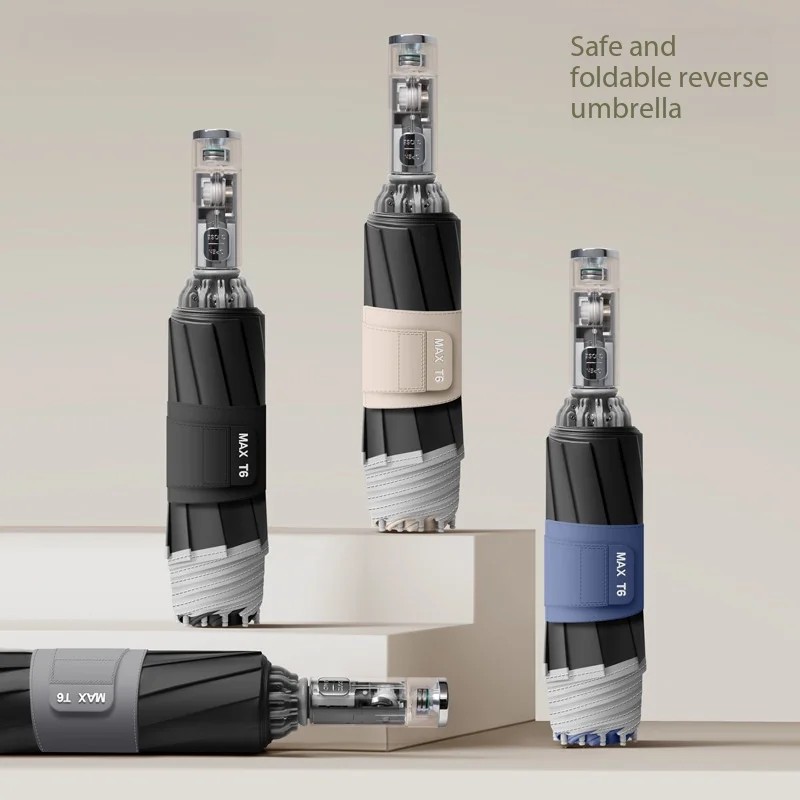Fully Automatic Umbrella Collection for Men, Business with LED Light, Extra-large, Thickened and Reinforced
