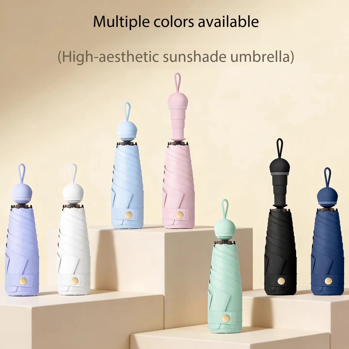 Ultra-light, Five-folding Discount, Foldable Handle Sunshade Umbrella, Suitable for Both Sunny and Rainy Days.