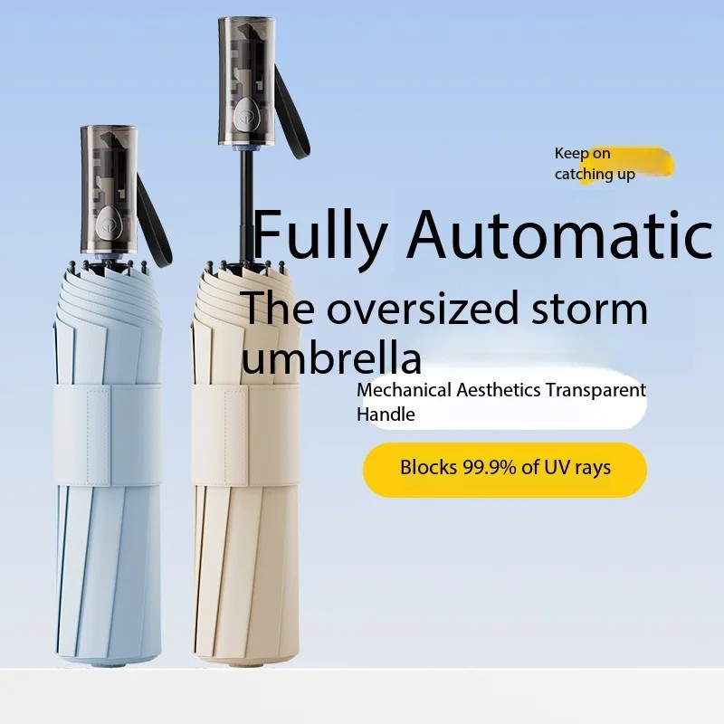 Fully Automatic Folding and Expanding Umbrella Sun protection and UV protection Sunshade Modern Simple Style Portable