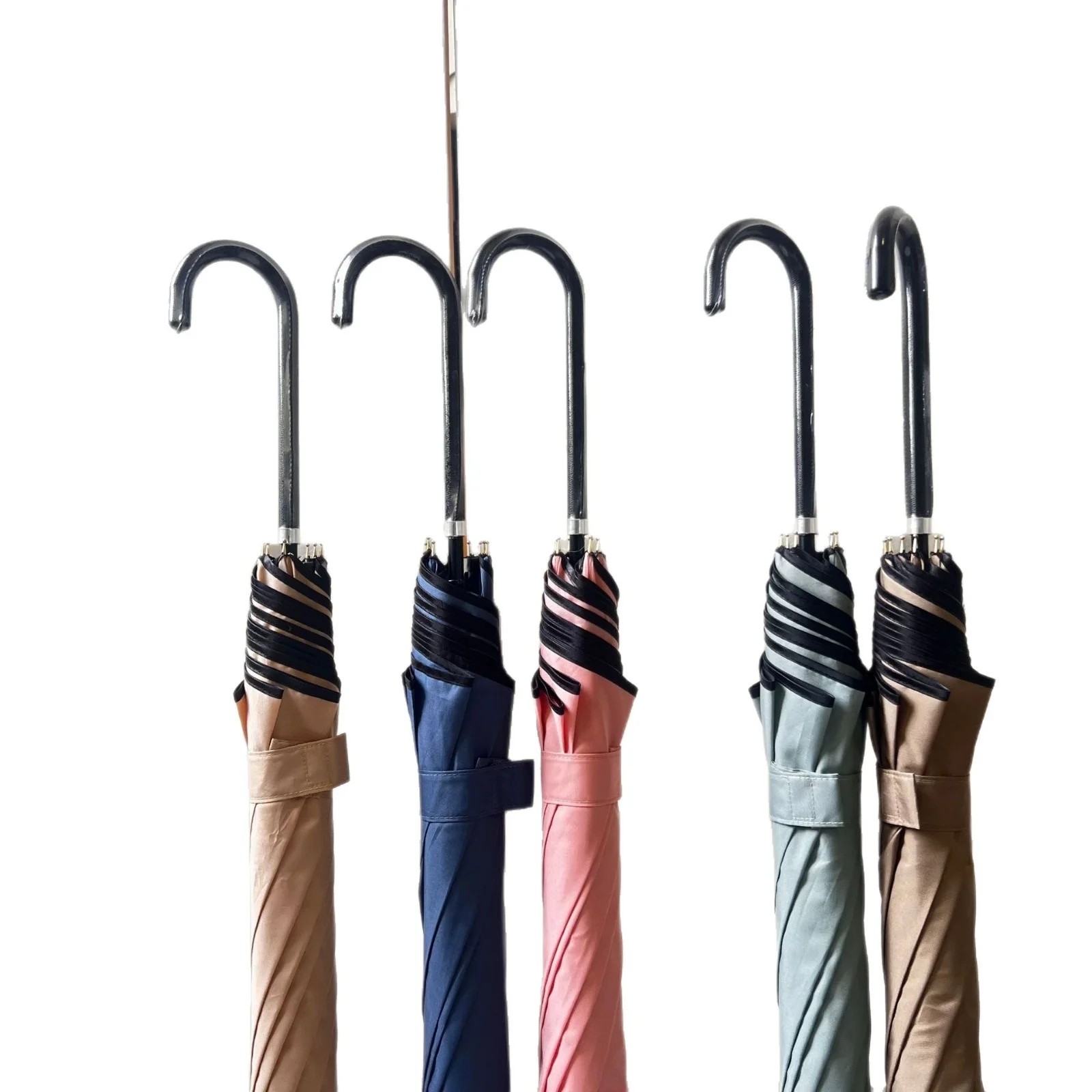 Japanese Style New Rain Umbrella Long Handle Large Size Commuting Sunny Rainy Dual Use Straight Rod Automatic Advertising 8 Ribs