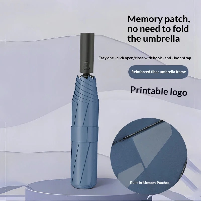 Fully Automatic Umbrella Memory Patch Fold-Free Large Size Reinforced Durable Sun Umbrella Customized Logo Printing 8 Ribs