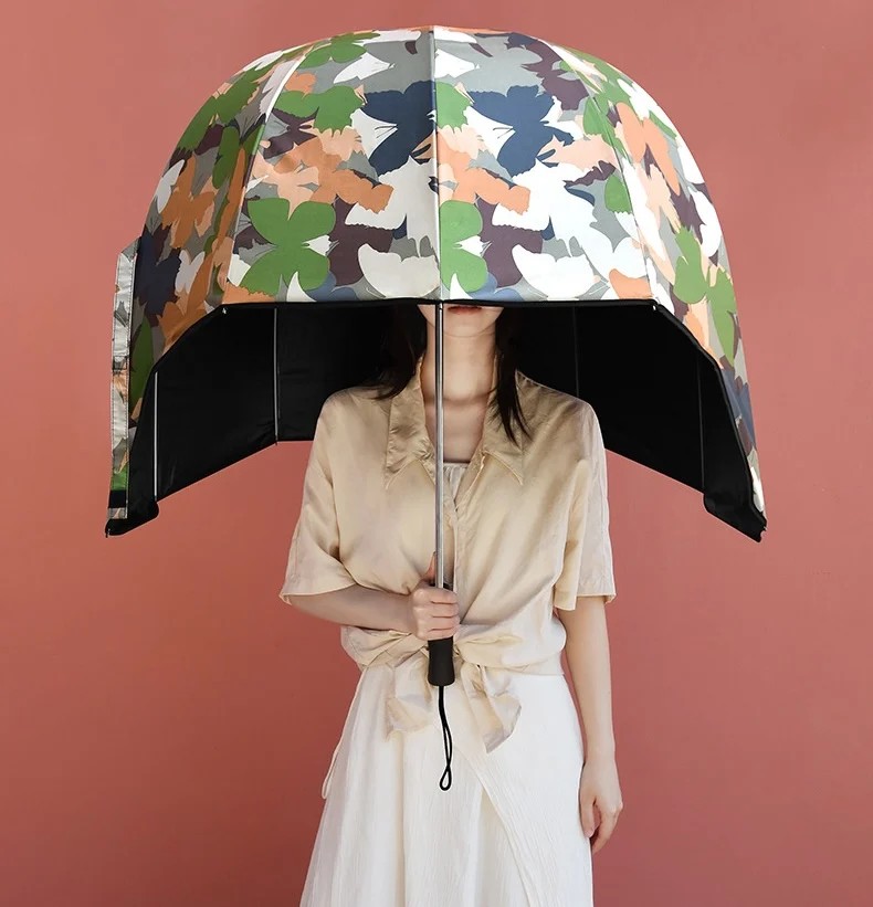 Influencer Style Helmet Umbrella High-end Custom Sun protection Outdoor Dual-use Umbrella for Sunny and Rainy Days Wholesale
