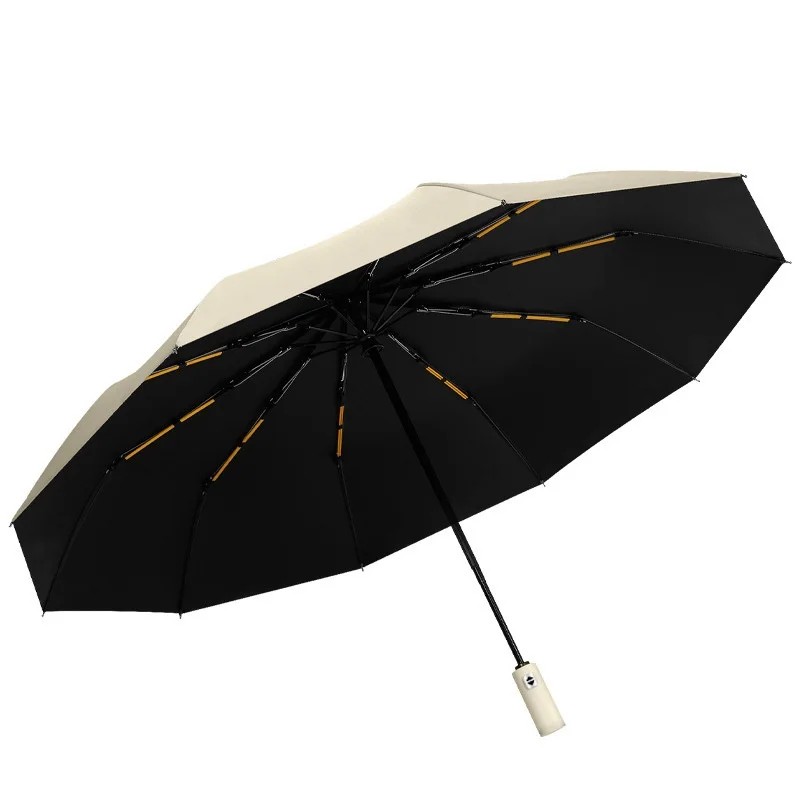 Customized Gift Box Fully Automatic Eight Rib Folding Advertising Umbrella Custom Logo Black Sunscreen Sunshade for Sunny Rainy