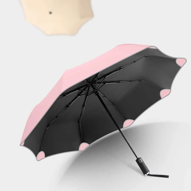 Safety Rounded Corner Anti-Puncture Fully Automatic Open Close Sunny Rainy Dual-Use UV Protection Alloy Frame Business Umbrella