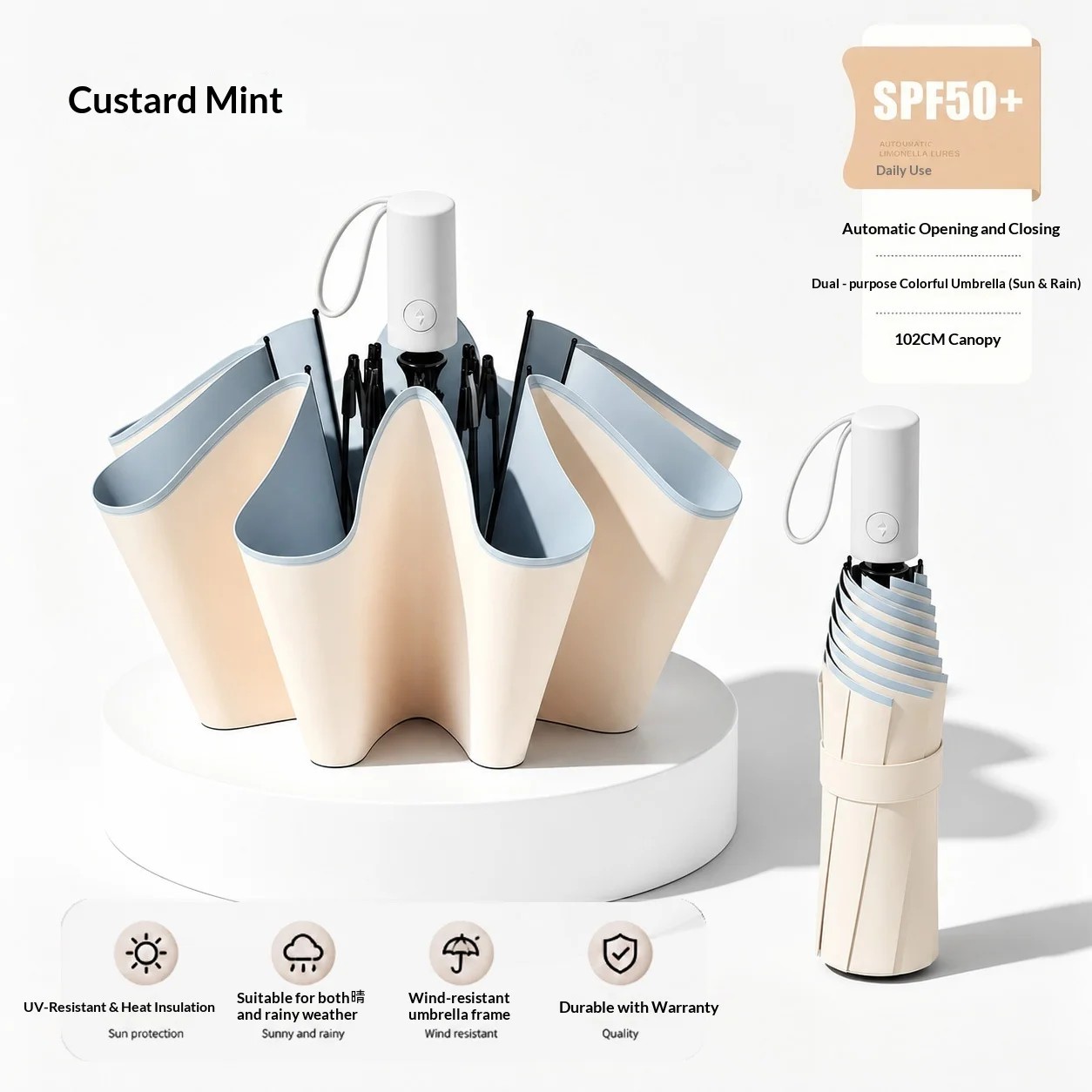 Fully Automatic Super Wind-resistant Umbrella Thickened Enlarged Sturdy Durable Suitable Students Dual-use Sunny Rainy Days