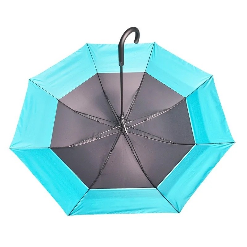 Creative Large Double-Layer Golf Umbrella Automatic Opening Reflective Breathable Sun Protection 8 Ribs Business Use