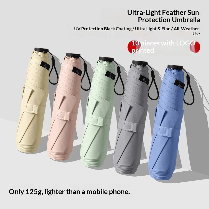 Pencil Umbrella Ultra Light Sunshade Compact Foldable Enlarged Size Dual Use Sun Rain Women's UV Protection Wholesale Business