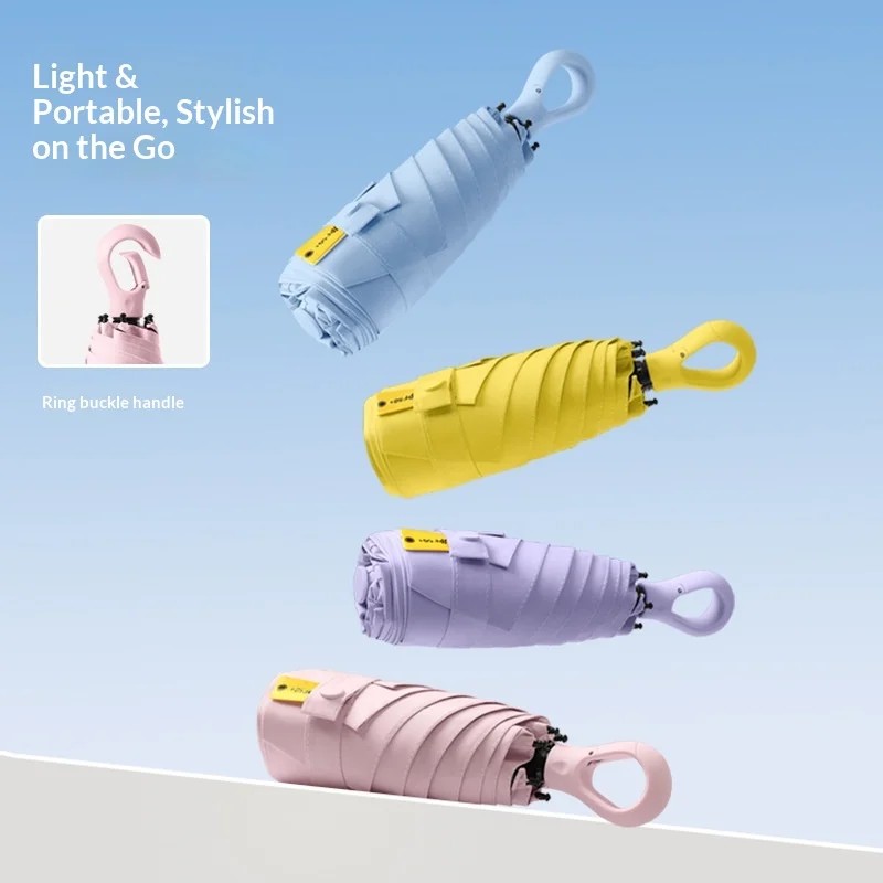 New Model Immediate Delivery Six Bone Manual Heart Shaped Handle Fashionable Mini Sun Protection UV Protection Umbrella