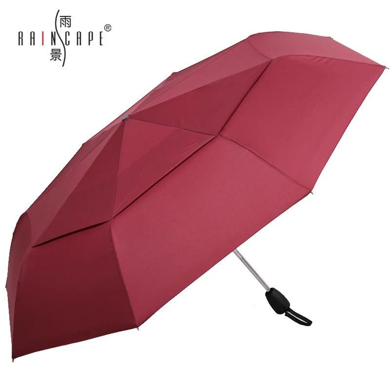 21 Inch 8 Rib Fully Automatic Double Layer Windproof Three Fold Steel Collision Cloth Men's Sunny Rainy Gift Logo Umbrella