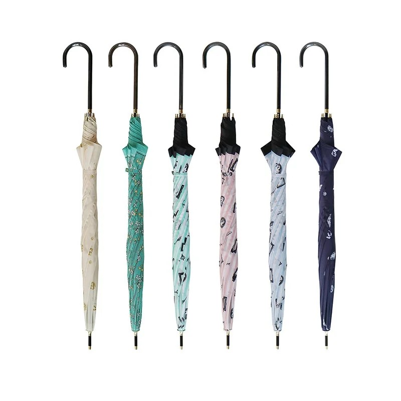 Wholesale Long Handled Umbrellas Artistic Fresh Style Sun Rain protection UV protection Manual 8 Direct Sales