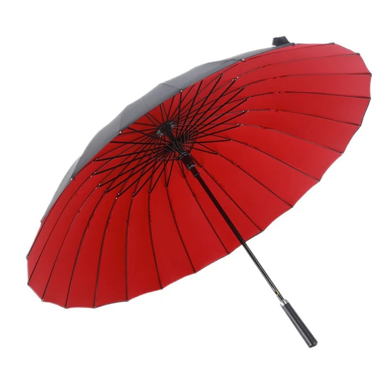 Extra Large Double Layer 24 Bone Straight Umbrella Fully Automatic Opening Collision Cloth Sun Protection for Two People