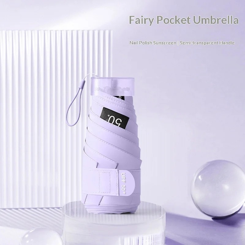 Mini Five-folding Manual UPF 50+ Colorful Sunscreen UV-proof Women's Fresh Foldable Sun Umbrella Factory Spot Wholesale Printing