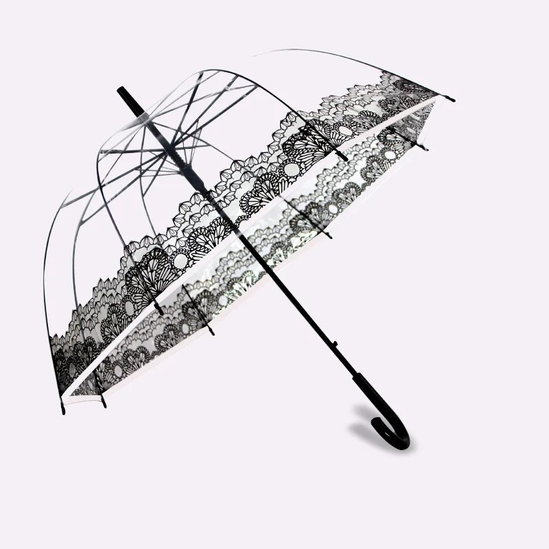 In Stock POE Transparent Umbrella Minimalist Design Automatic Opening Rain Sun Protection Business Gifts Available Dropshipping