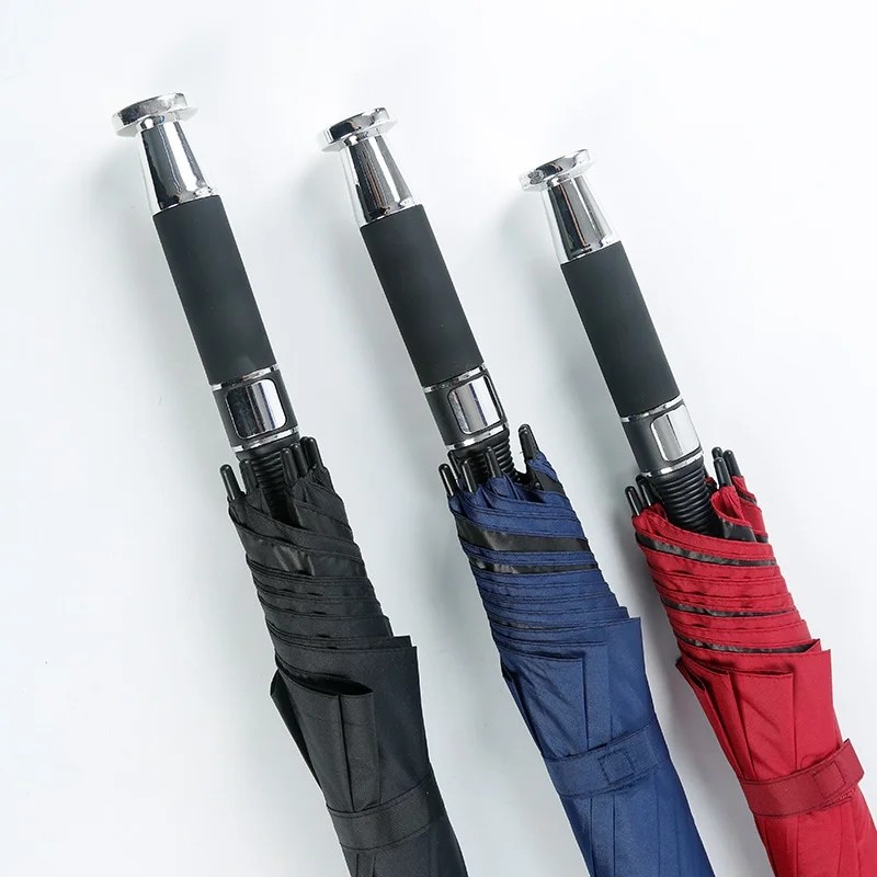 Straight Shaft Golf Umbrella Logo Rubber Coated Handle 8 Fully Automatic Opening UV Protection Business Promotional Gift for