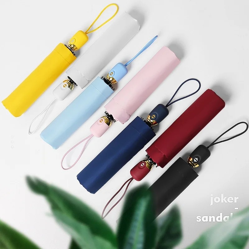 Fully Automatic Dual Use Sunny Rainy Days Black Glue Business Gift UV Protection Cartoon Cute Sun Creative Korean Style Umbrella