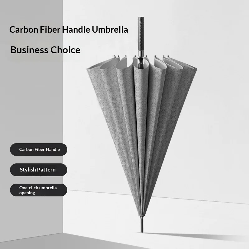 16-bone Straight Umbrella Automatic Large-sized Men Business Wind-resistant UV Protection Custom Advertising Carbon Umbrella