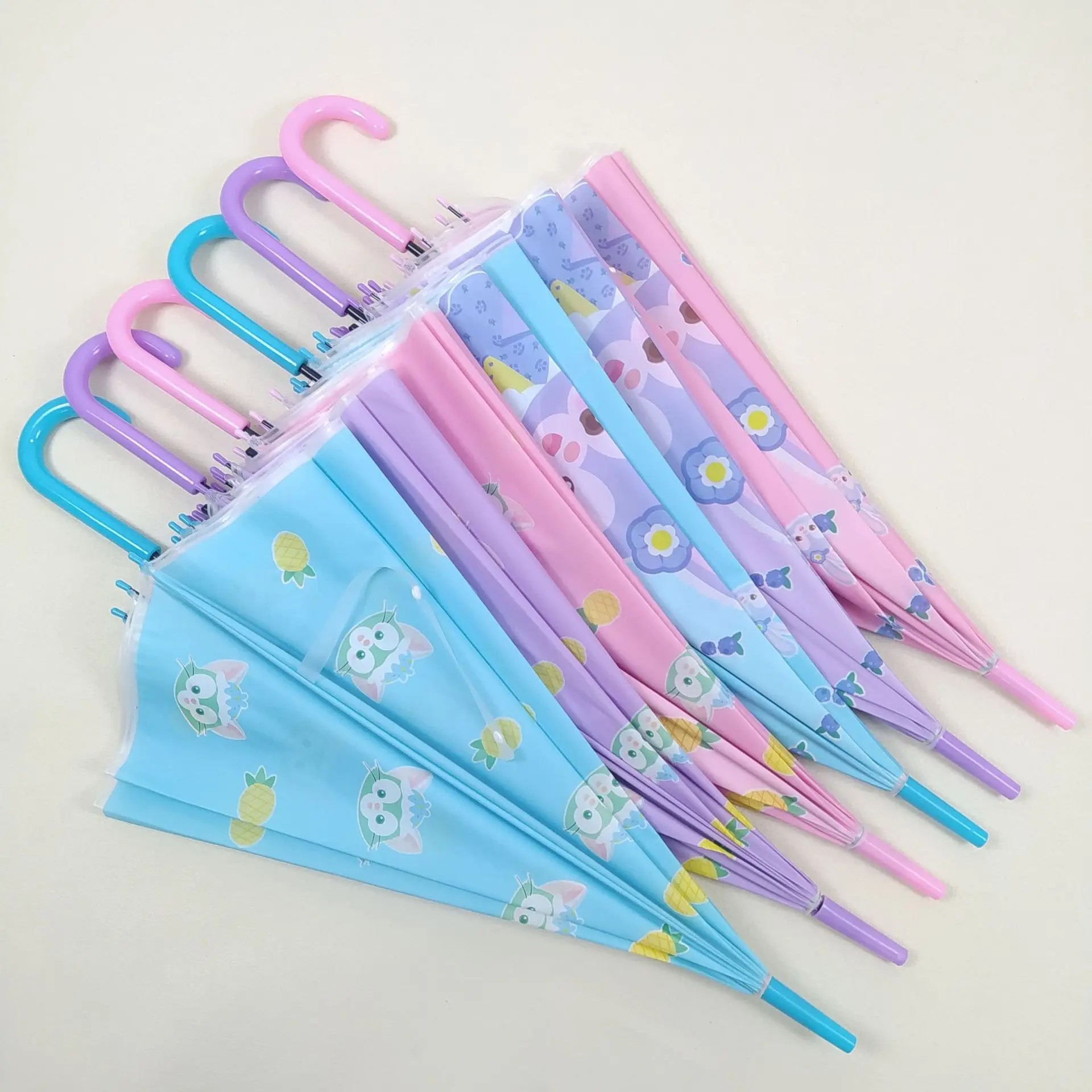 Creative Fresh Style  Cute Animal Rabbit Cartoon Umbrella Children's Umbrella Long Handle Umbrella Manufacturer Wholesale