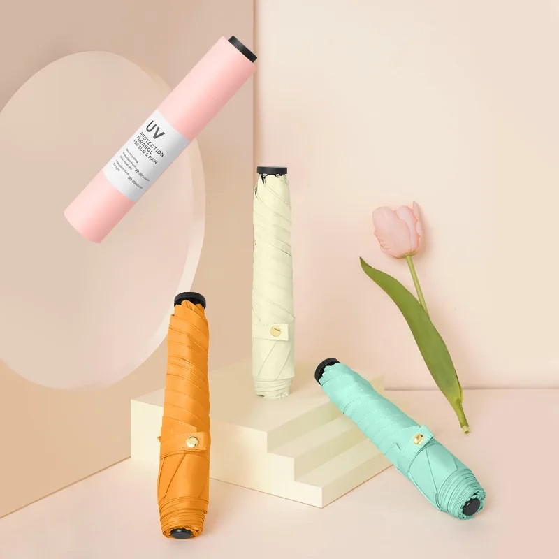 105g 5-Ribs Carbon Fiber Pencil Umbrella 30D Ultra-thin Foreign Trade Ultra-light Portable Sun protection Umbrella UV protection